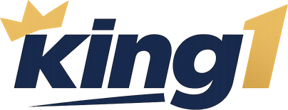 king1 logo on dark neon header